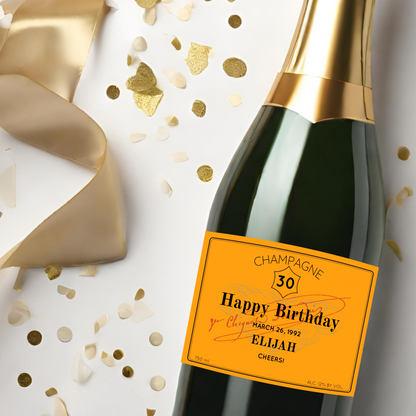 Veuve Clicquot Birthday Champagne Label