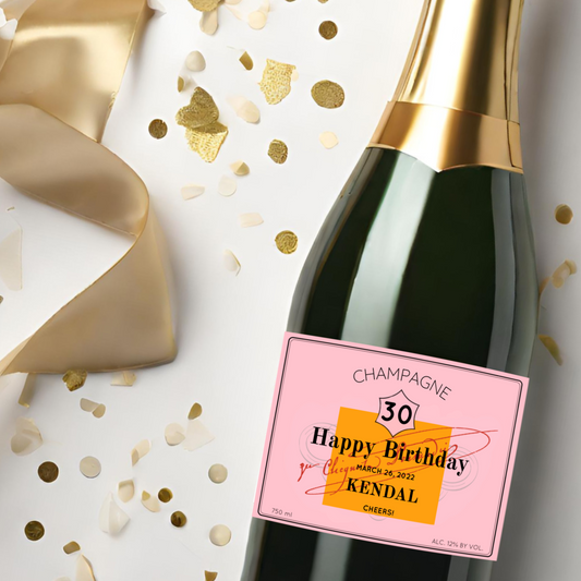 Veuve Clicquot Birthday Champagne Label