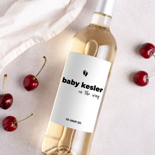 Baby On The Way Baby Announcement Wine Label