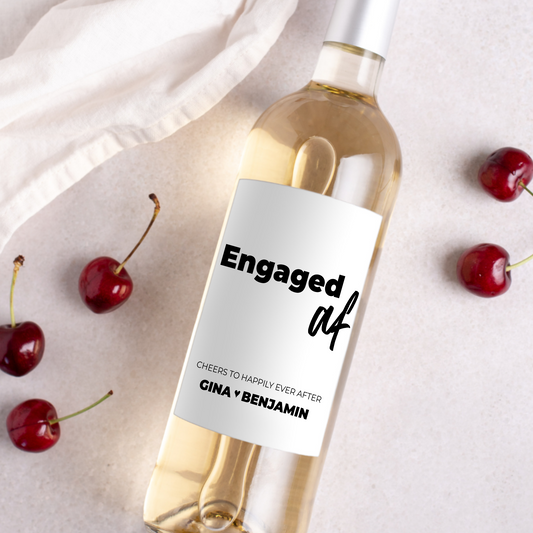 Engaged AF Wine Label