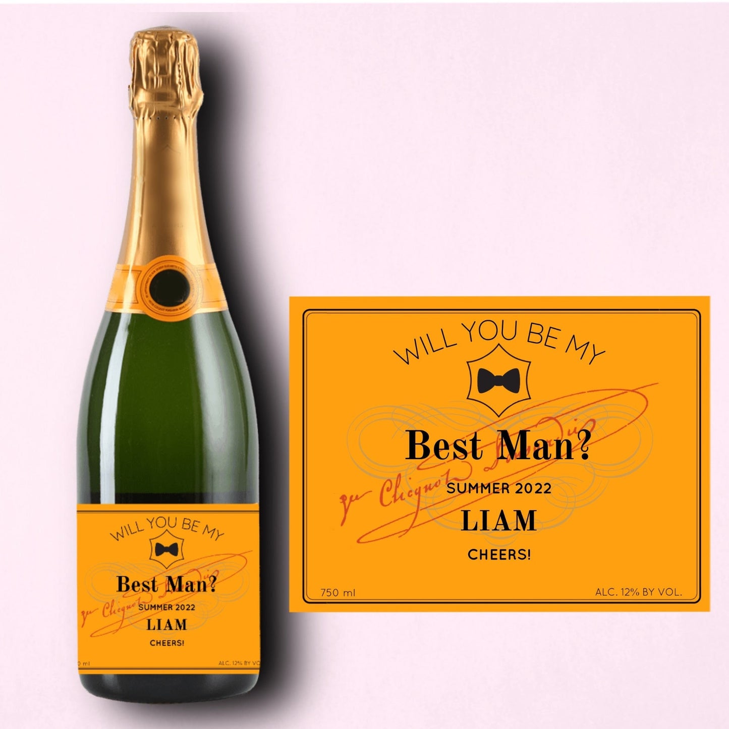 Best Man Proposal Champagne Label |  Prosecco Groomsman Label | Mini Champagne | Maid of Honor | Bridesmaid Proposal Box | Wine Label |