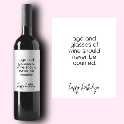 Birthday Wine Label, Birthday Gift for Her, Birthday Gift for Him, 30th Birthday, 40th Birthday, 50th Birthday, Birthday Card, Birthday Box