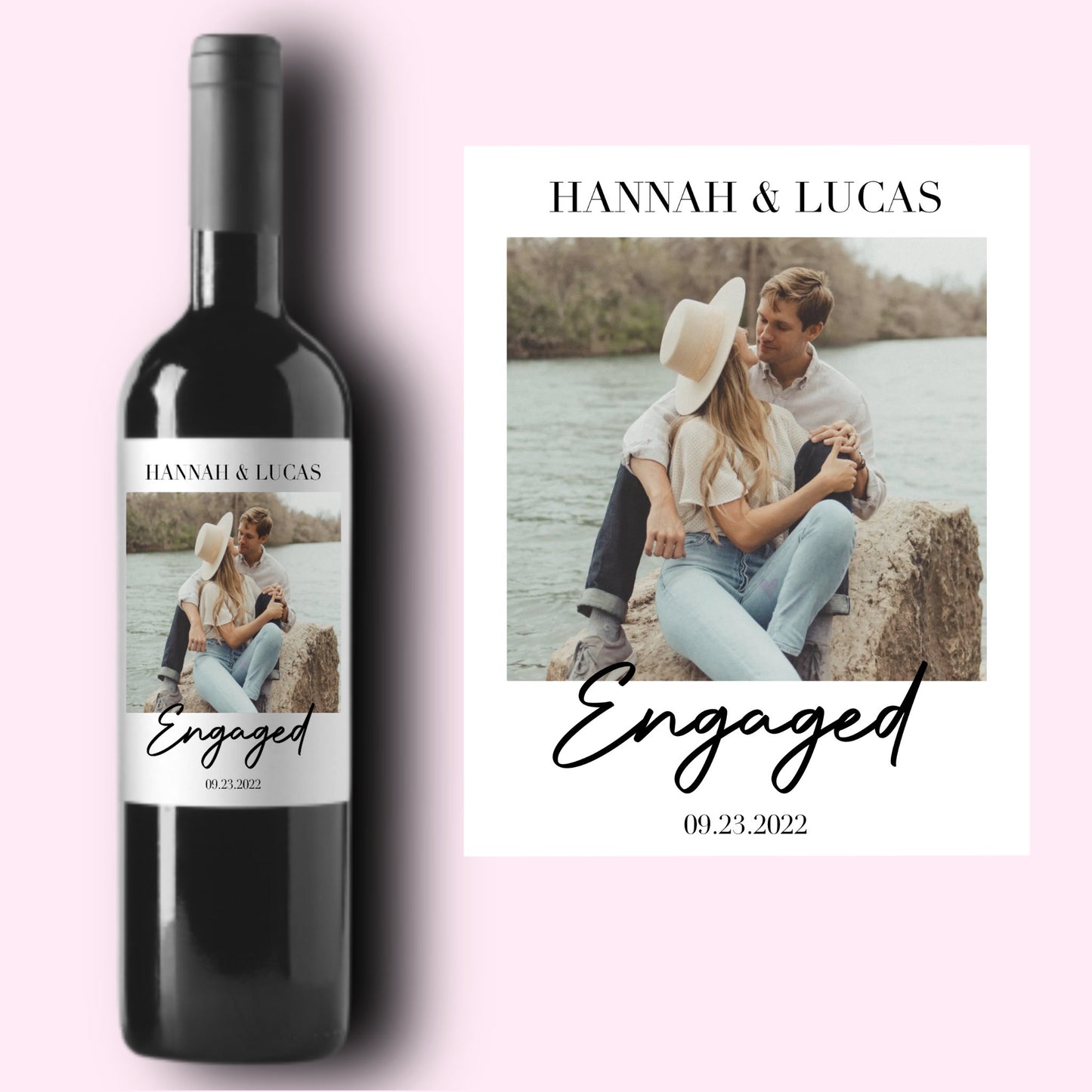 Custom Photo Engagement Wine Label * Personalized Engagement Gift * Wedding Gift * You're Engaged * Couple Gift * Champagne * Wine Liquor *