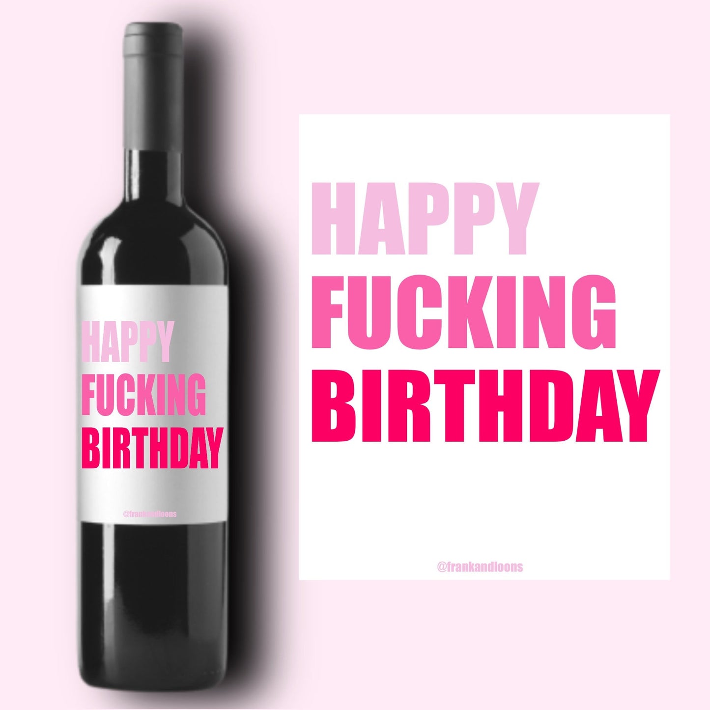 Happy Fucking Birthday Wine Label * 21st Birthday * Liquor Bottle Label * 30th Birthday Gift For Her * Funny Cute Gift Ideas * 25th Bday *