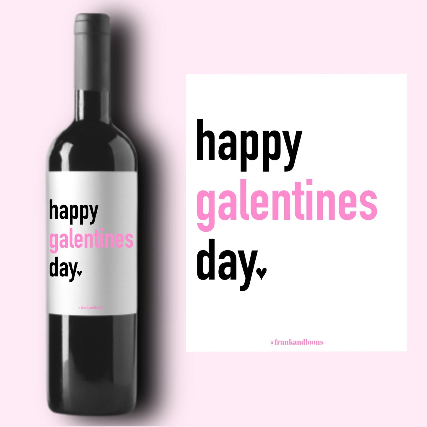 Happy Galentine's Day Wine Label * Valentine's Day Champagne Label * Galentine Gift * Galentine's Day * Friend Valentine Day Gift * Champs *